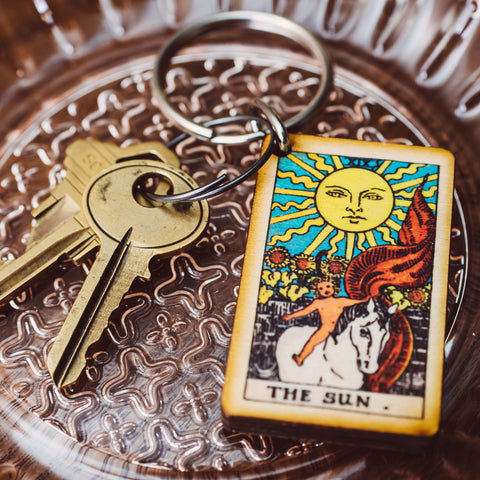 The Sun Card Tarot Card Keychain