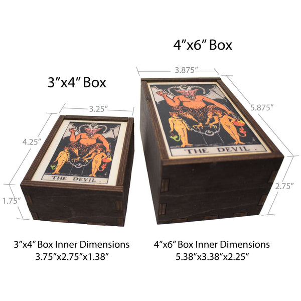 The Devil Tarot Card Card Wooden Stash Box Tarot Card Box