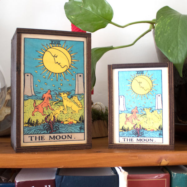 The Moon Tarot Card Card Wooden Stash Box Tarot Card Box