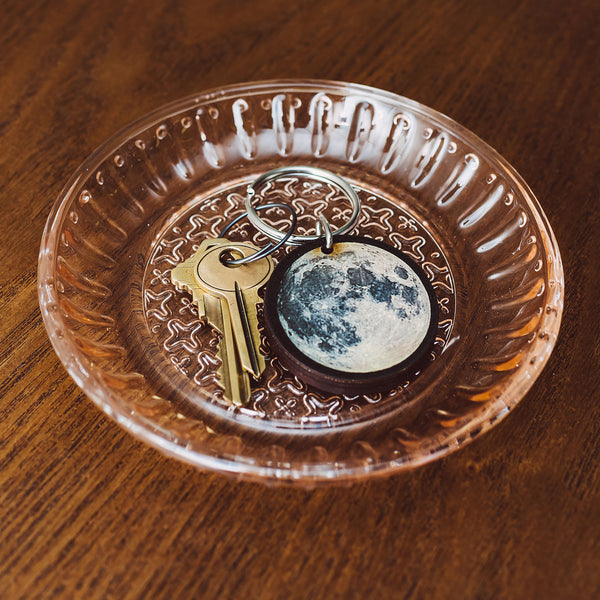 Full Moon Wood Keychain