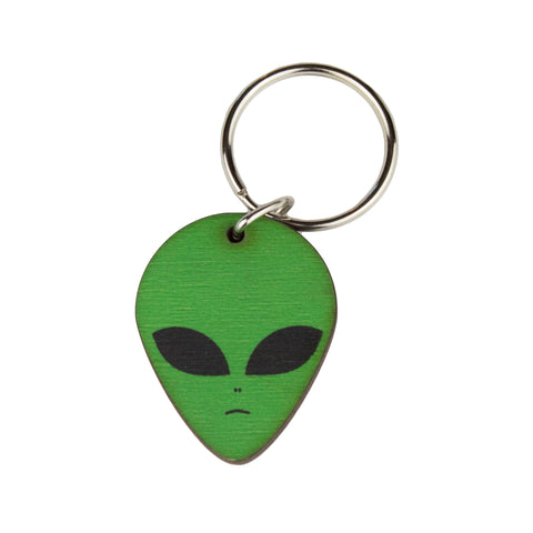 Alien Wooden Keychain