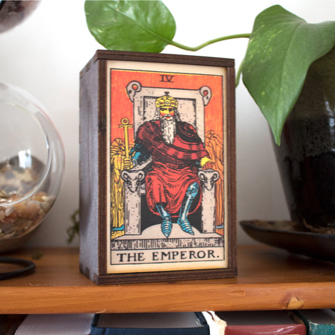 The Emperor Card Tarot Card Card Wooden Stash Box Tarot Card Box