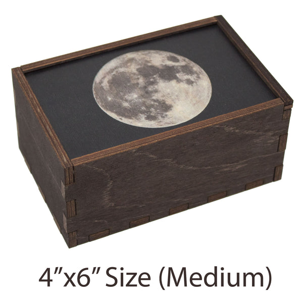 Full Moon Laser Cut Wooden Stash Box Tarot Deck Card Storage